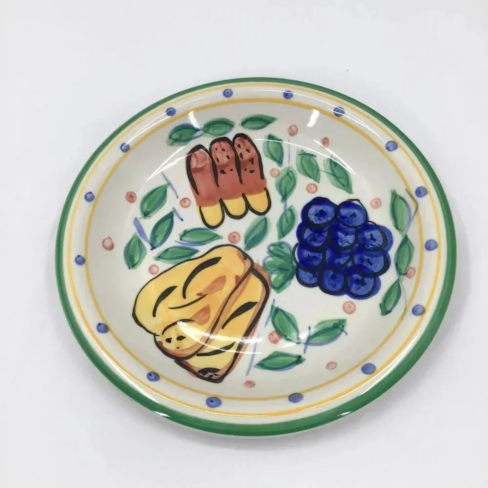 Gibson Mediterranean Garden Salad Plate 8.25" Fruit Hand Painted Farmhouse